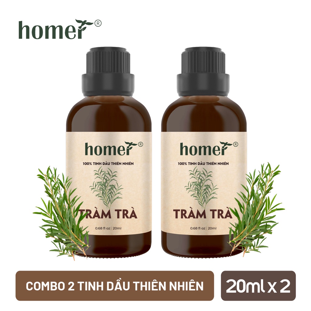 Combo 2 tinh dầu Tràm Trà Homer 20ml/chai