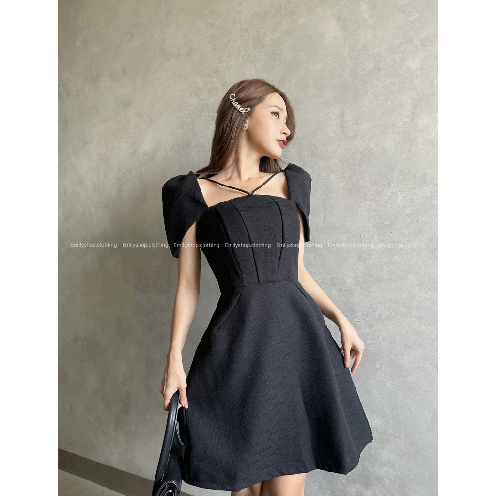 Đầm dáng xòe mini tay ngắn Emilyshop ulzzang
