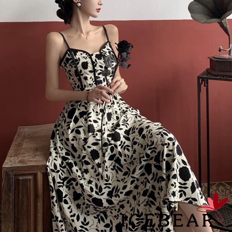 Đầm Hai Dây Dáng Chữ A In Hoa Thời Trang Đi Biển Cho Nữ