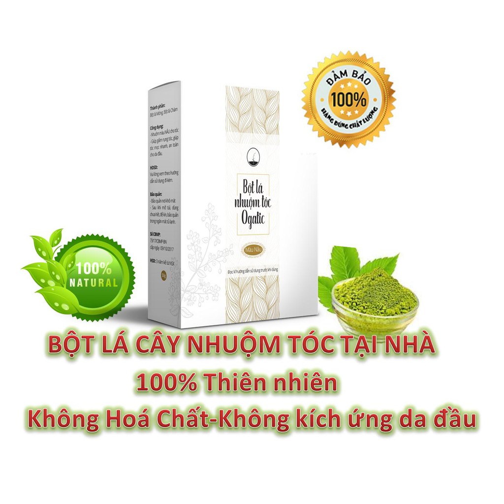 Bột lá nhuộm tóc orgatic phủ bạc