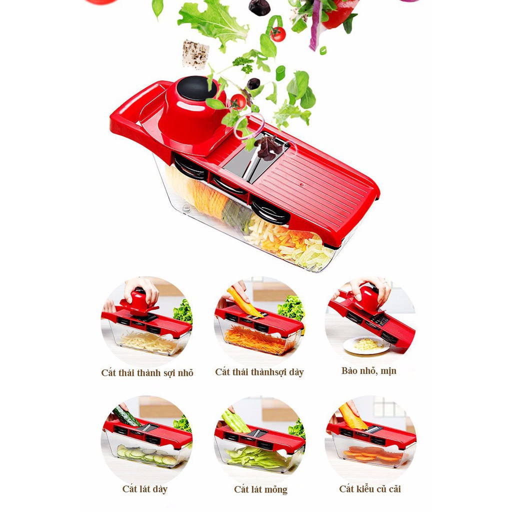 [FREESHIP] Bộ dụng cụ cắt gọt rau củ quả đa năng 6in1 Máy thái rau củ quả đa năng (Màu Đỏ)