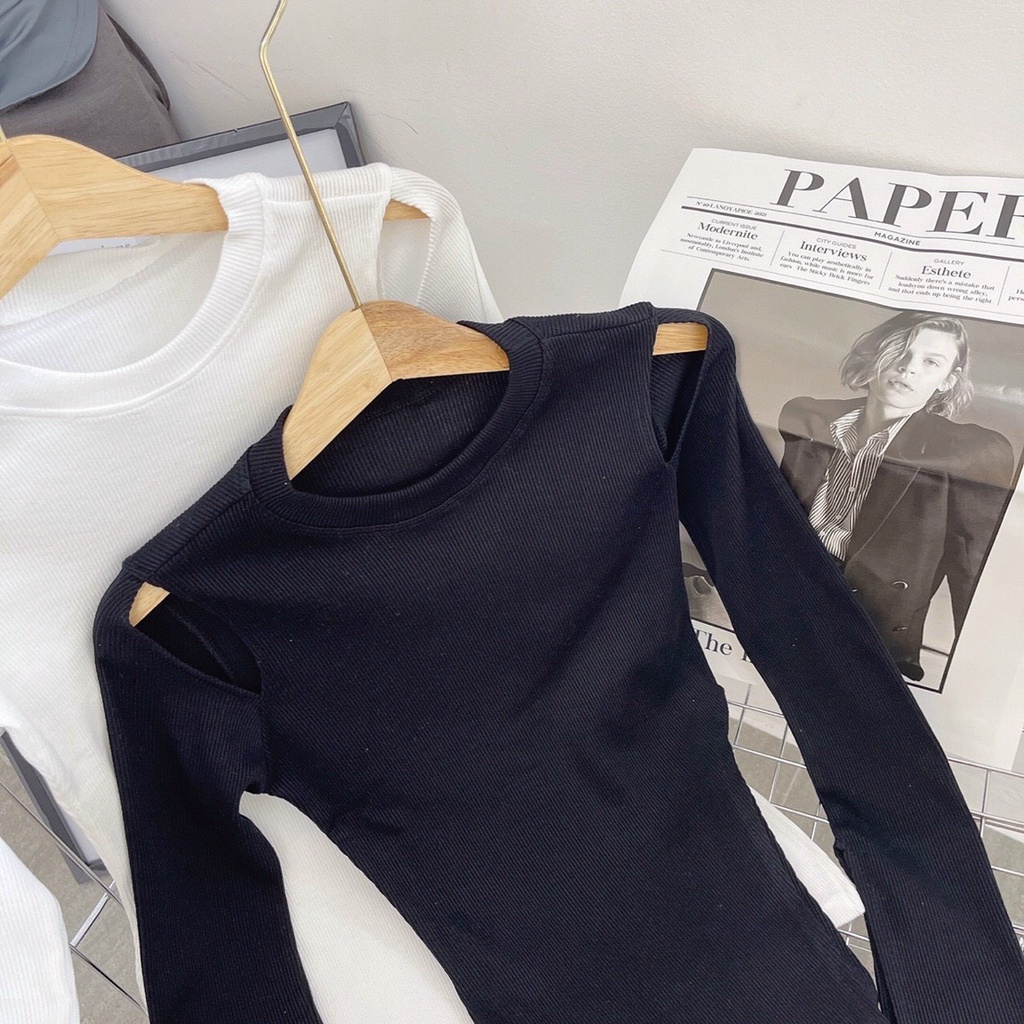 Áo Khoét Tay Xẻ Tà Xéo Ôm Body Khoe Eo Thon TH211