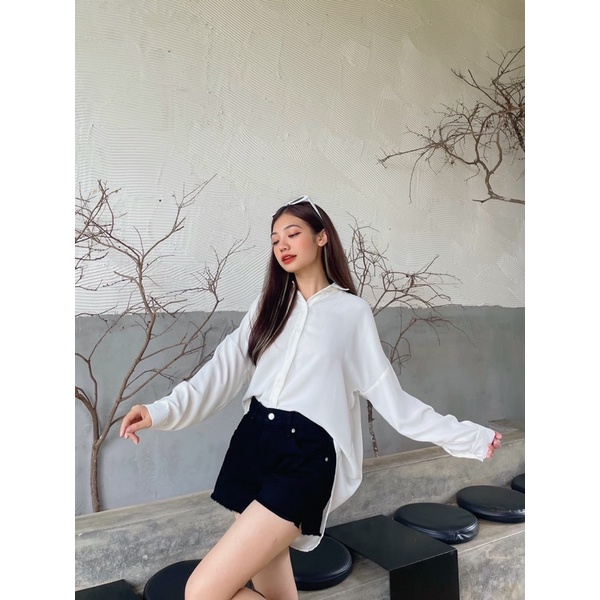 Áo sơ mi nữ form rộng, LUCETFASHION Comin Shirt, áo sơ mi nữ dài tay