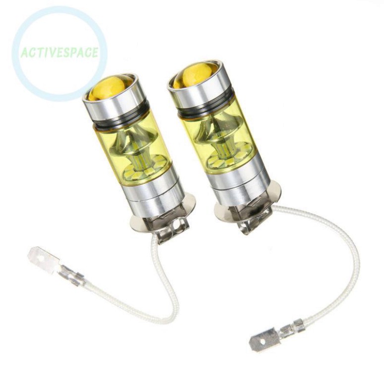 (thanh lý) Bộ 2 bóng đèn LED 12-24V 360° 4300K H3 100W 2828SMD hợp kim nhôm thay thế cho xe hơi | BigBuy360 - bigbuy360.vn