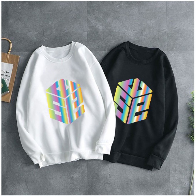 Áo Sweeter Nỉ Trơn Dài Tay Hình Khối Lập Phương Phản Quang | BigBuy360 - bigbuy360.vn