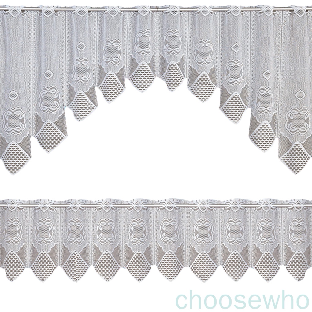 Set 2 Rèm cửa sổ phối ren trong suốt phong cách cổ điển độc đáo trang trí nhà cửa/ quán cà phê