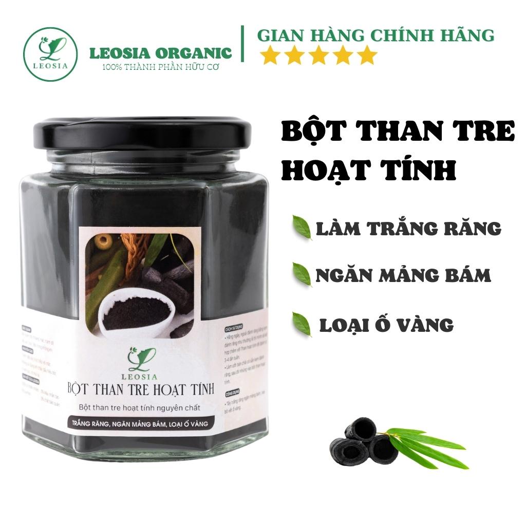 Bột Than Tre Hoạt Tính đánh TRẮNG RĂNG hữu cơ LEOSIA nguyên chất | 100% Hữu cơ 140G