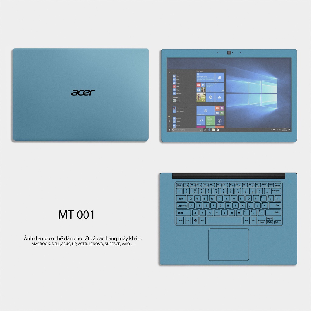 Miếng Dán Skin Laptop - Nhiều Mẫu Dán cho Dell, Hp, Asus, Lenovo, Acer, MSI, Surface,Vaio, Macbook Mẫu Trơn LUXSKEEN
