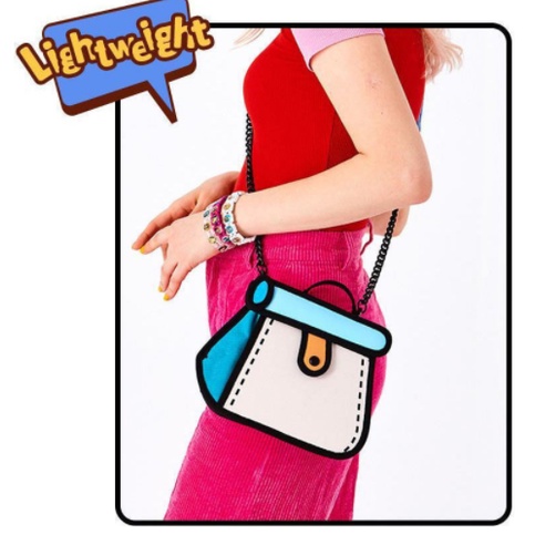 Túi Đeo Chéo Vải Canvas Họa Tiết Hoạt Hình Đáng Yêu