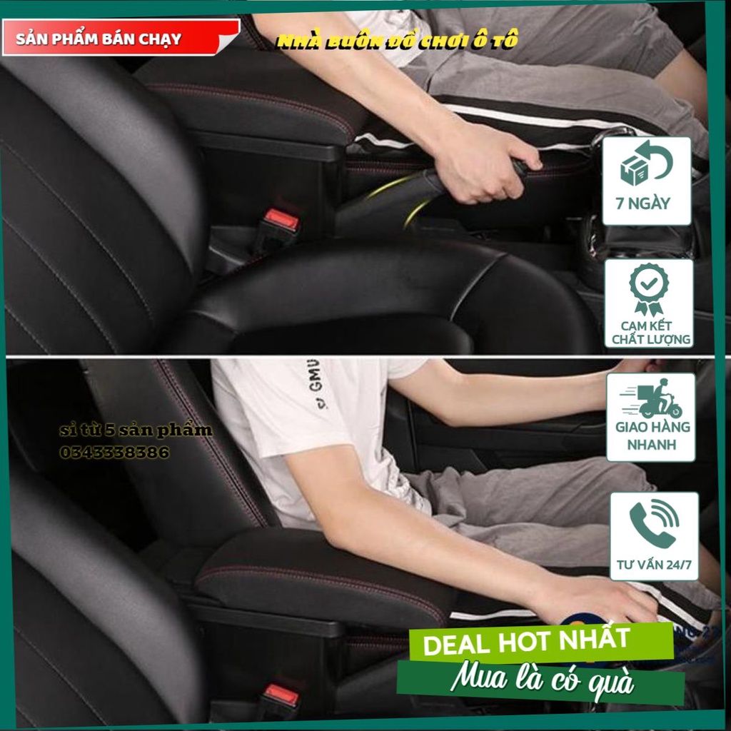 (màu đen) Hộp Tỳ Tay Xe Mitsubishi Mirage/Attrage dùng chung có cổng USB lắp đặt dễ dàng