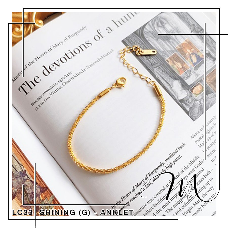 Lắc chân nữ Titan không gỉ dây trơn xoắn xù đơn giản không mặt - Măng's House LC33