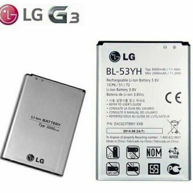 Pin LG G3 F400 D855, G3 Stylus D690 dung lượng 3000mAh