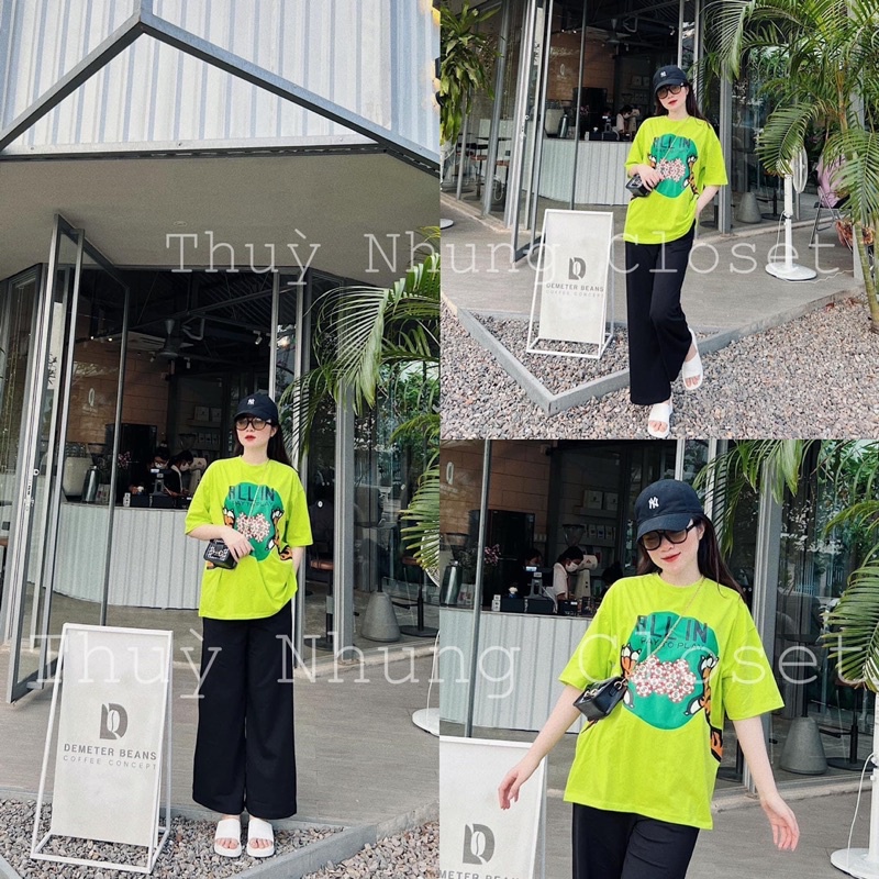 SET QUẦN SUÔNG ÁO THUN COTTON ĐÁNG YÊU KÈM HÌNH THẬT