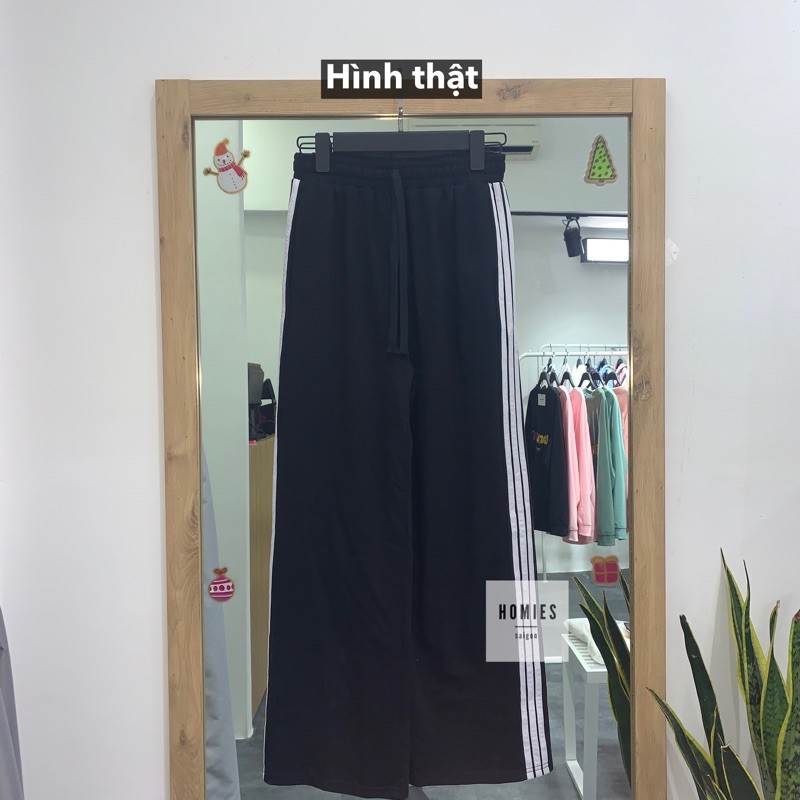 Quần 3 line ống rộng unisex HOMIES dáng suông