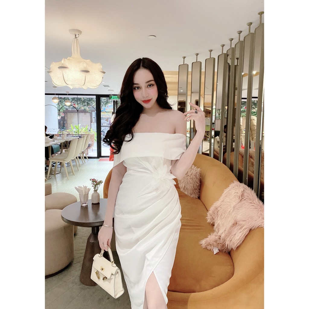 [LU18] Đầm Body Ôm Eo Trễ Vai Nhúng Tà- Vải Phi Lụa -3 Màu Trắng, Đen, Hồng- Dành Cho Nàng Đi Tiệc, Sự Kiện- ẢNH THẬT | BigBuy360 - bigbuy360.vn