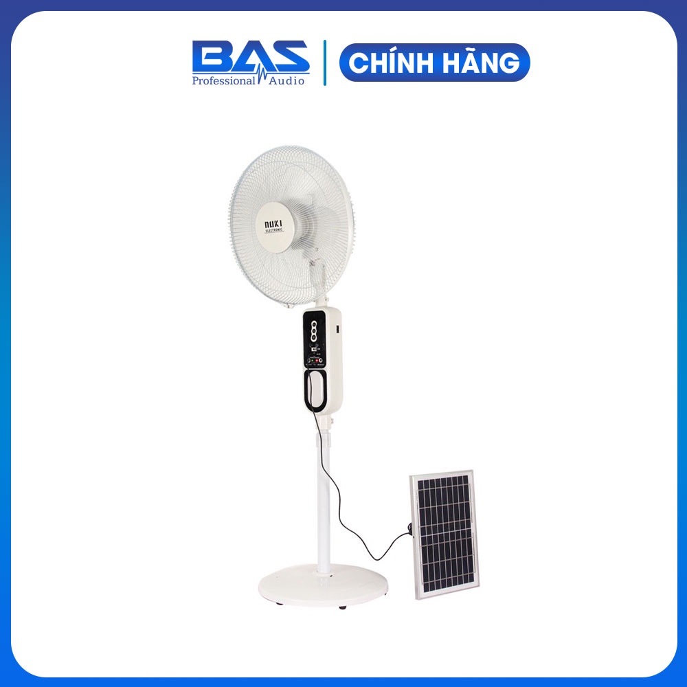 Quạt năng lượng mặt trời Nuki 8016, tích điện vào tấm năng lượng có thể kết nối cắm sạc, bóng đèn