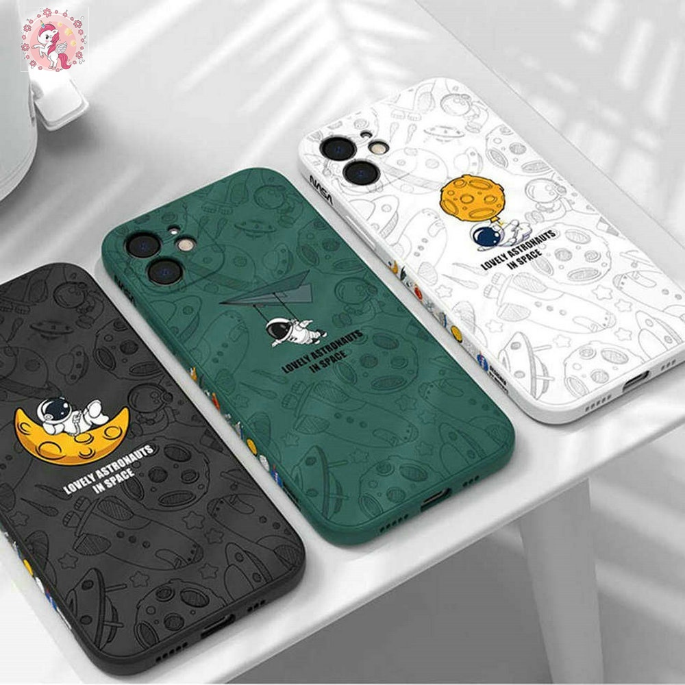 Ốp Điện Thoại Silicon Viền Vuông In Hình NASA Cho iPhone 13 Pro Max 12 11 Pro Max 13 Pro XSMAX XR XS X 8 7 6S Plus 12 Pro 11 Pro
