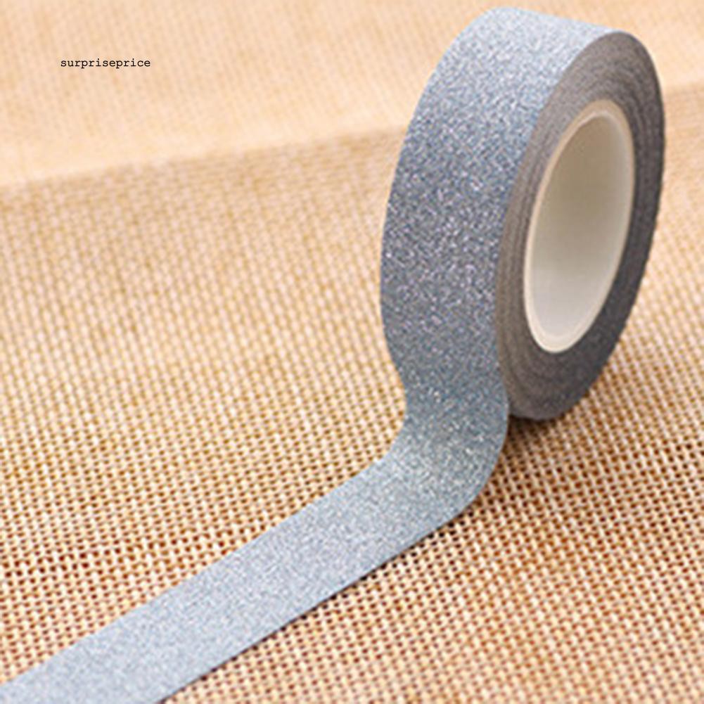 Cuộn giấy dán Washi đính kim tuyến dài 10m dùng để trang trí đa năng