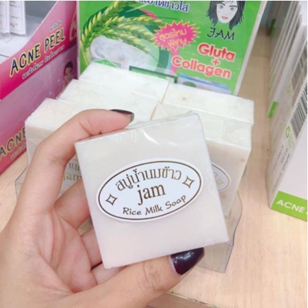 xà phòng dưỡng da cám gạo thái lan Jam Rice Milk Soap 100g, 50g