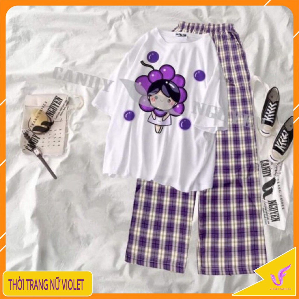 Quần Kẻ Caro 💝Quần nữ dáng rộng💝 ống xuông-unisex-vintage-chất liệu vải thô mềm-gồm 8 màu trẻ trung-năng động Mã QC01 | BigBuy360 - bigbuy360.vn