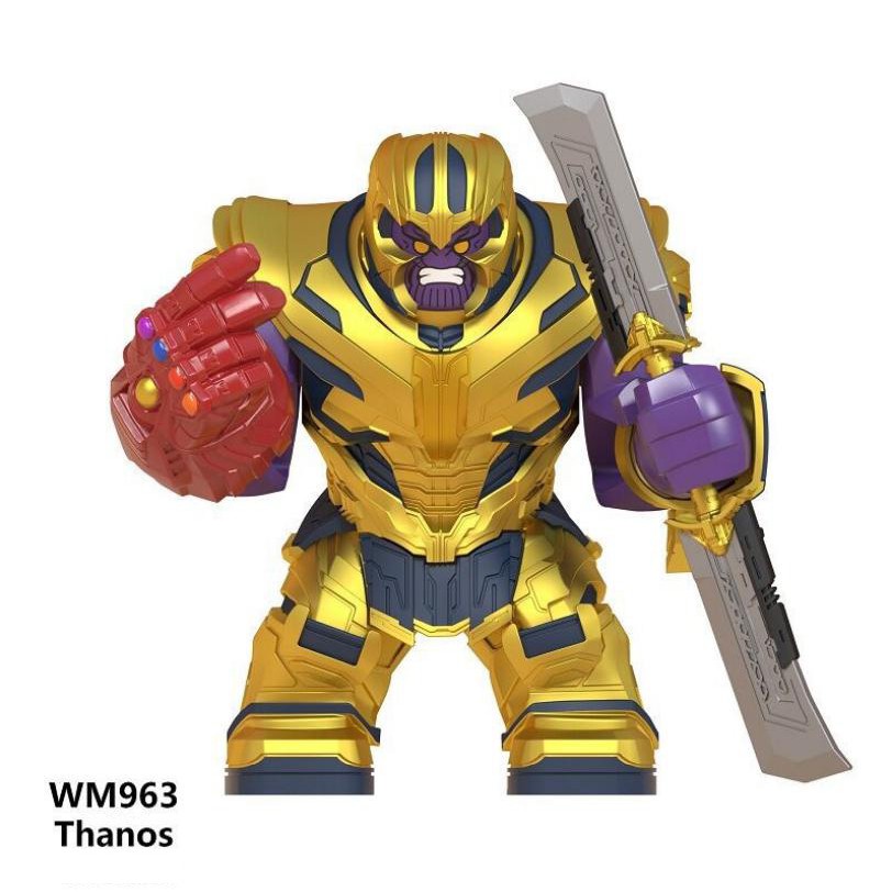 Đồ chơi bộ lắp ráp BigFig Nhân vật Thanos búng tay găng Full đá vô cực, giáp hoàng kim siêu đẹp WM963