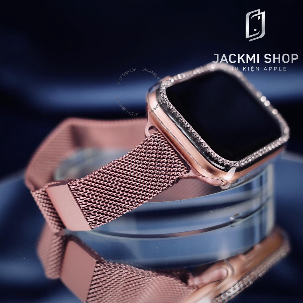 [COMBO 2 MÓN] DÂY MILAN BẢN NHỎ CHO APPLE WATCH + ỐP VIỀN ĐÍNH ĐÁ BẢO VỆ CHO APPLE WATCH