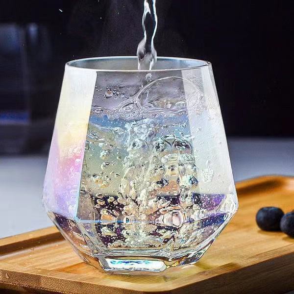 cốc thủy tinh lục giác sáng tạo cá tính xu hướng gia dụng nước trong suốt giá trị cao ép bia