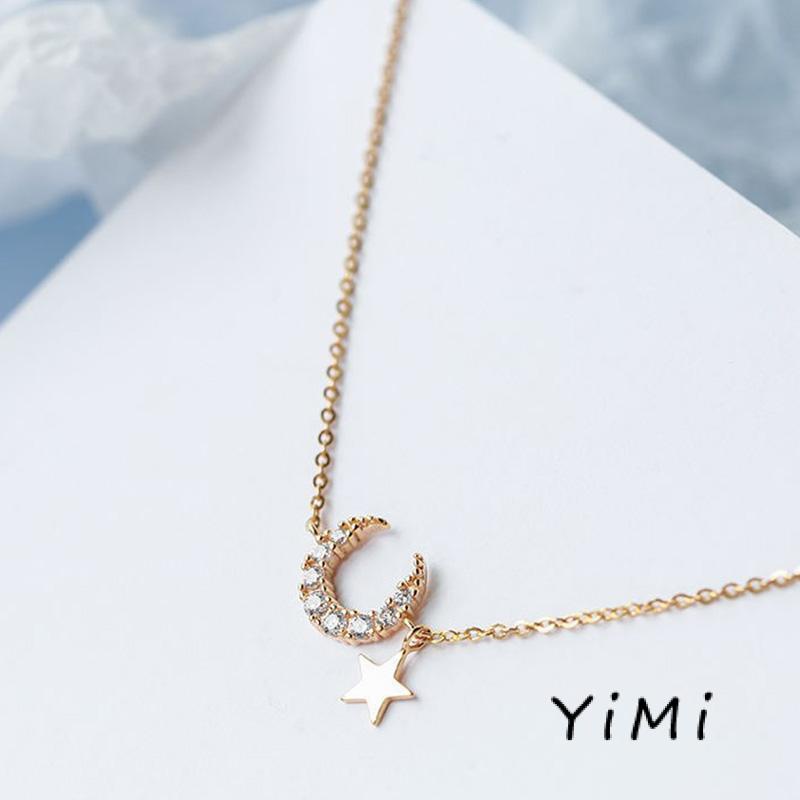 Vòng đeo tay mặt hình ngôi sao/mặt trăng dễ thương phong cách Hàn Quốc cho nữ