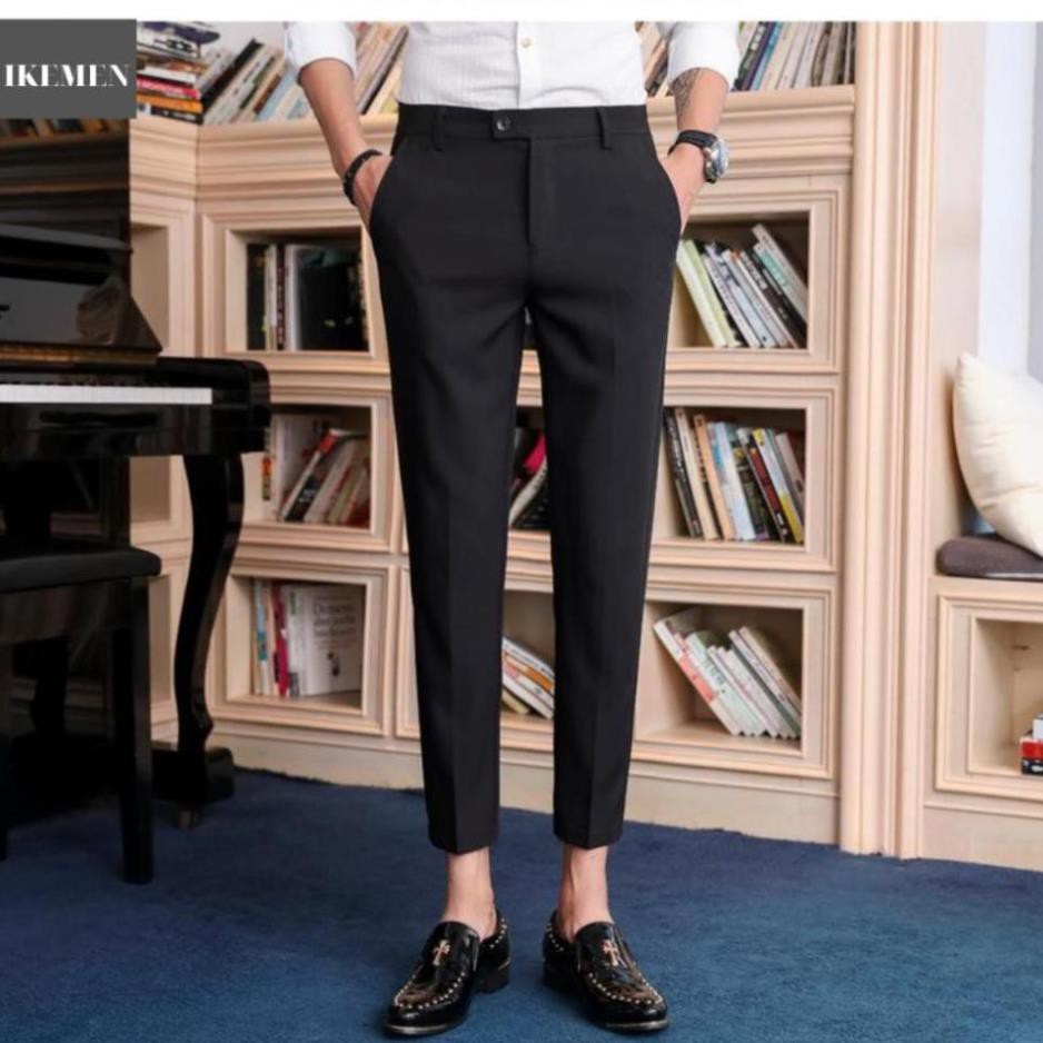 (VIDEO THẬT ) Quần Âu Nam Ikemen Côn Ống Dáng Ôm Vải Co Giãn Nhẹ QA01 | BigBuy360 - bigbuy360.vn