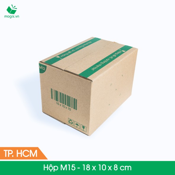 M15 - 18x10x8 cm - 100 Thùng hộp carton + tặng 50 decal HÀNG DỄ VỠ