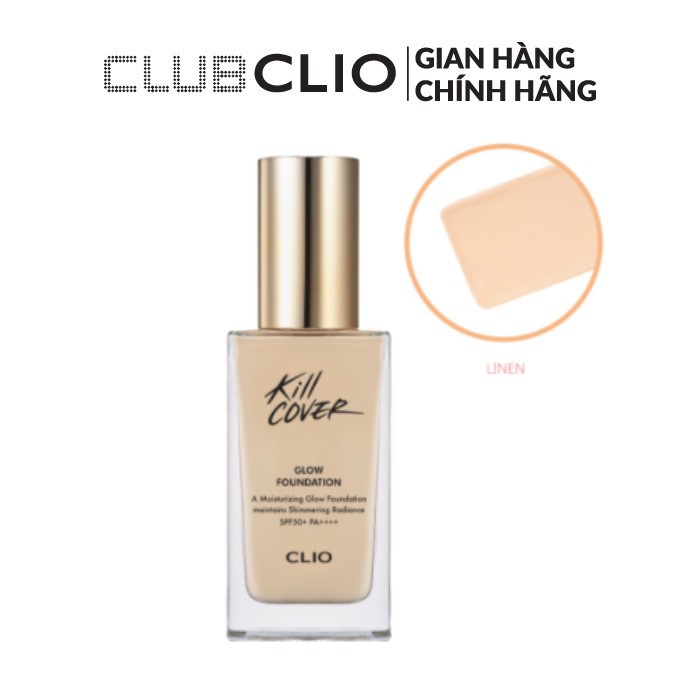 Kem Nền Bóng Mượt CLIO KILL COVER GLOW FOUNDATION SPF50+ PA++++ 38g