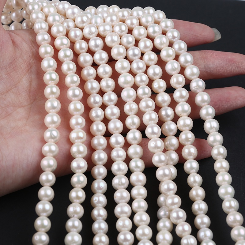 Chuỗi Hạt Ngọc Trai Màu Sắc Tự Nhiên 7-8mm Dùng Làm Trang Sức