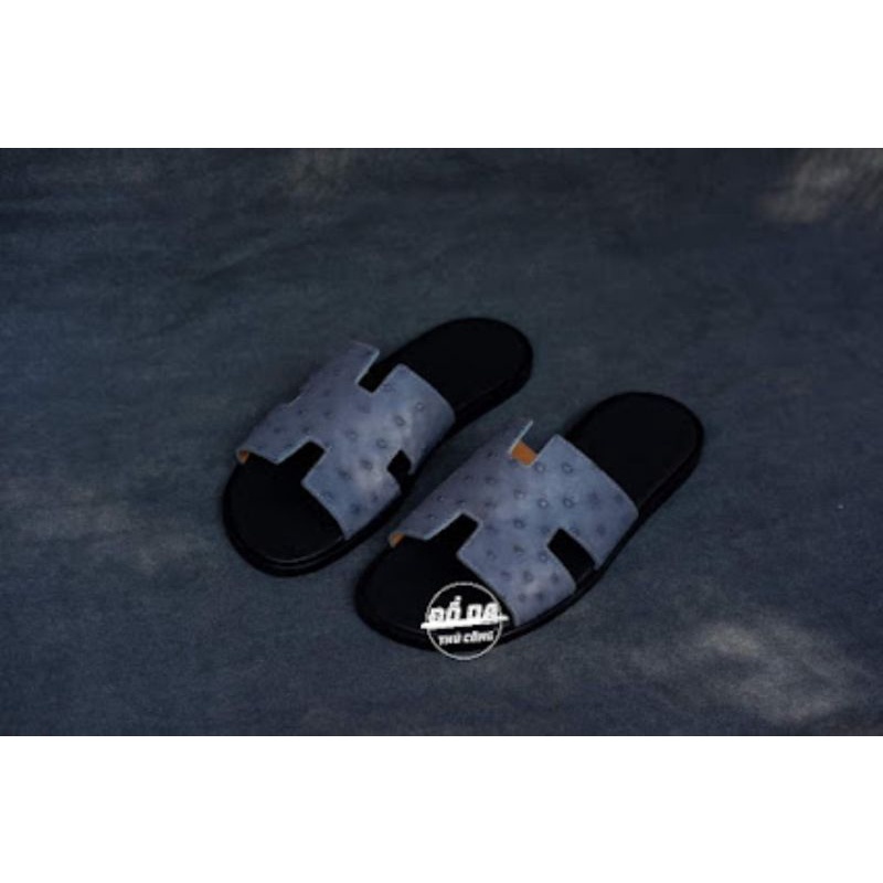 Dép hermes nam da đà điểu