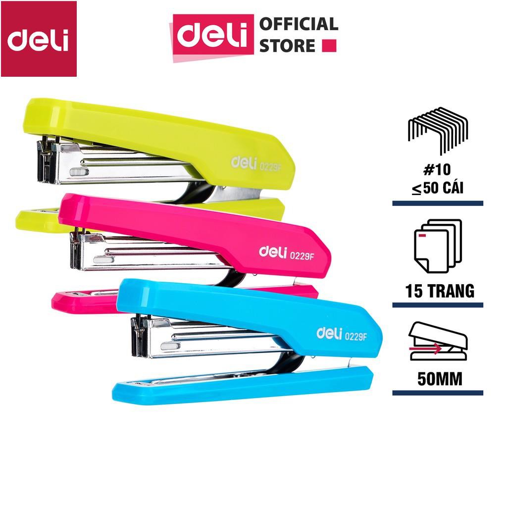 Dập ghim ( #10 ) Deli - Xanh dương/Xanh lá/Hồng - 1 chiếc - E0229F [Deli]