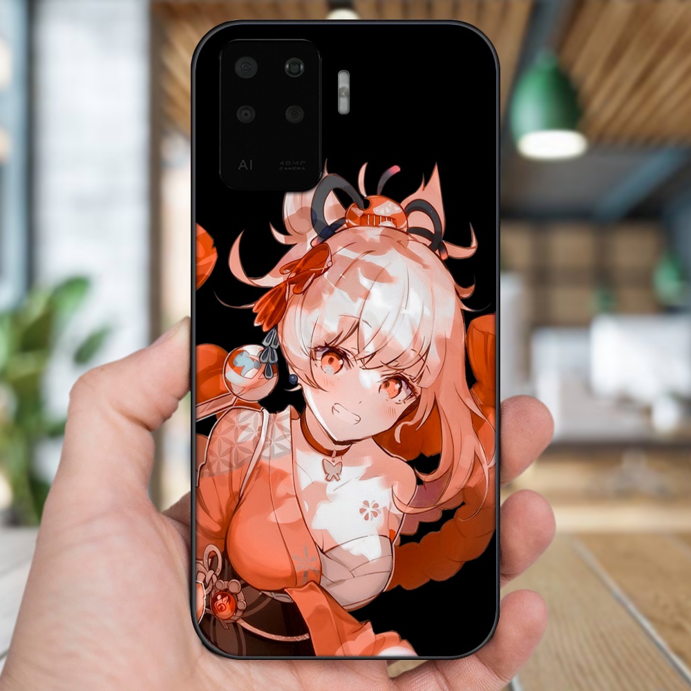 Ốp lưng Oppo A94 viền đen in hình Yoimiya Genshin Impact