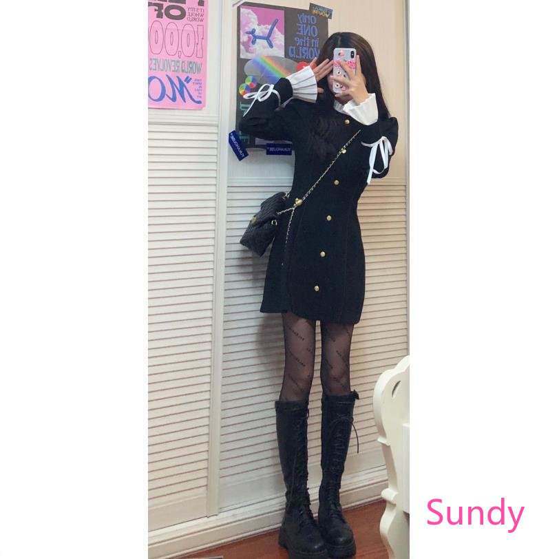 Đầm Tay Dài Thời Trang Thu Đông Phong Cách Hàn Quốc Cho Bé Gái