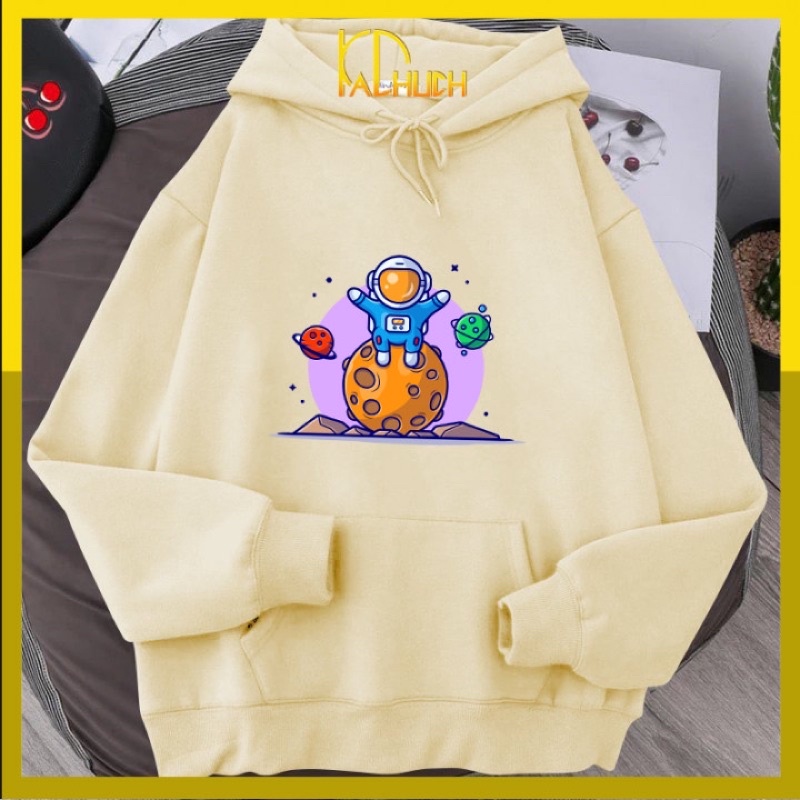 Áo hoodie unisex in phi hành gia Ms03,size từ 40-70kg vải nỉ mềm mịn thích hợp mặc áo cặp nam nữ