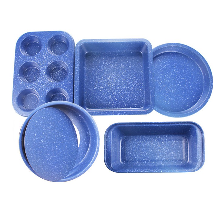 Khuôn làm bánh, khuôn tròn đế rời, khuôn vuông, khuôn bánh mỳ, khuôn cupcake chống dính cao cấp-T0108XANH