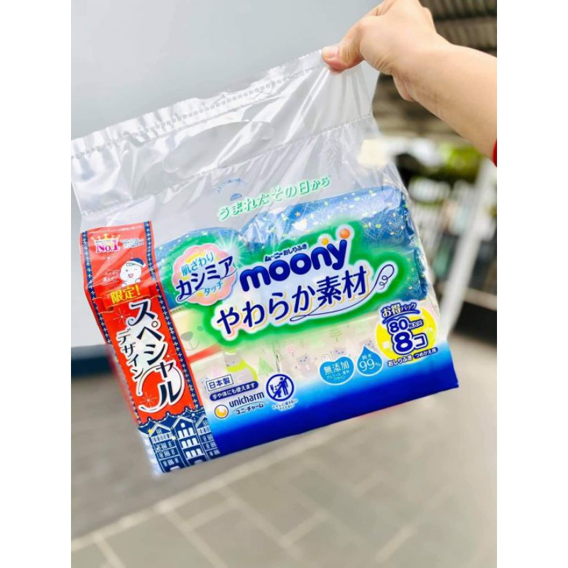 Túi 8 gói Khăn ướt Moony Nhật