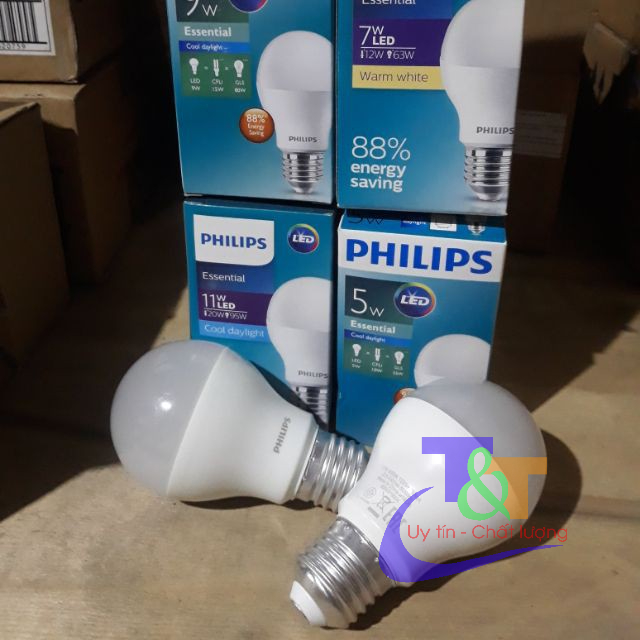 Đèn led Bulb 5W, 7W, 9W, 11W, 13W Philips cao cấp E 27