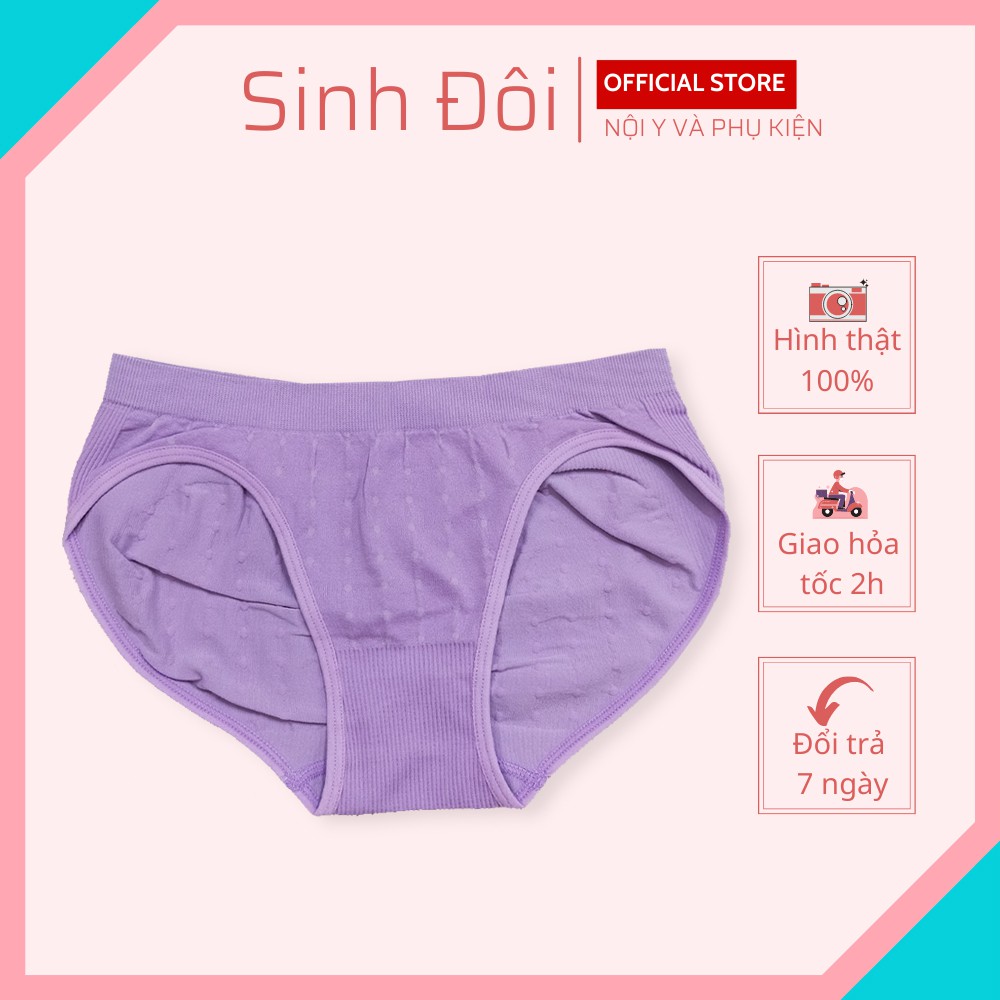 Quần lót nữ dệt kim cao cấp cạp vừa màu trơn ôm mông co giãn mềm mịn thoáng mát size dưới 60kg