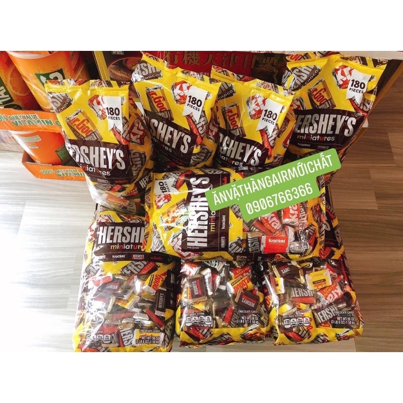 Socola Hershey’s Miniatures Mỹ Gói 180 Viên - 1.58 kg