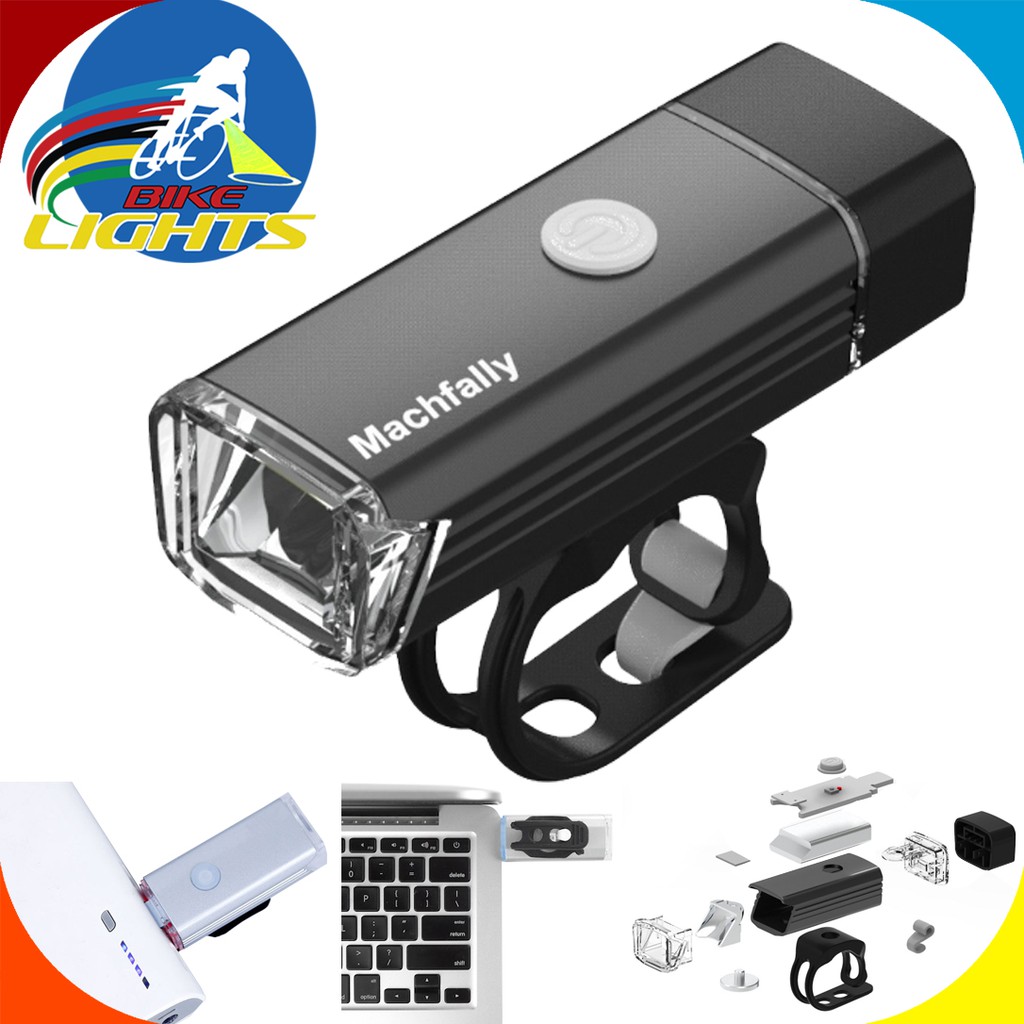 Đèn Xe Đạp MACHFALLY, LED Siêu Sáng 180 Lumens, Tích Hợp Chân Sạc USB Ngay Trên Thân Đèn Tiện Dụng