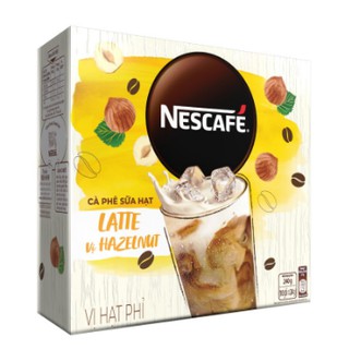 Cà phê hòa tan NESCAFÉ Latte Sữa Hạt Vị Hạt Phỉ (Hộp 10 gói x 24g)