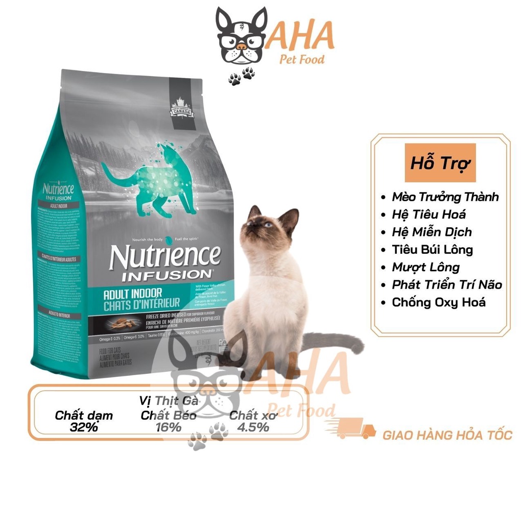 Thức Ăn Cho Mèo Xiêm - Nutrience Infusion Bao 2,5kg - Thức Ăn Cho Mèo Vị Thịt Gà, Rau Củ, Trái Cây Tự Nhiên