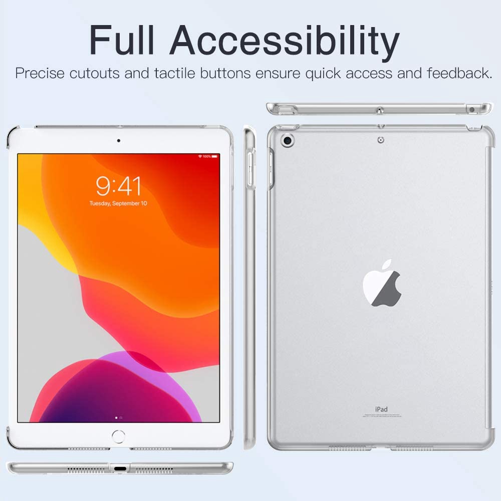 Ốp lưng Dadanism mới iPad 10.2, 2019, vỏ iPad thế hệ thứ 7 tương thích với bàn phím thông minh chính thức, [bảo vệ mạnh mẽ] máy tính cứng chống sốc siêu mỏng trong suốt trở lại