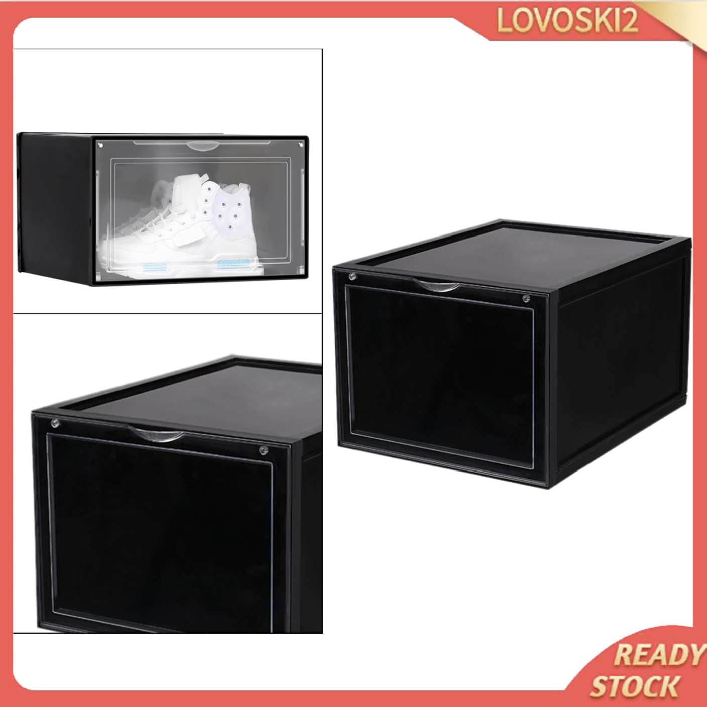 Strong Plastic Stackable Storage Box Boxes Containers Home Organizer