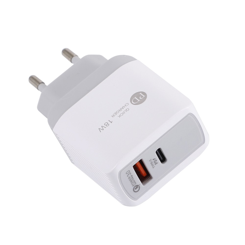 Củ Sạc Nhanh Pd 18w Type-C Tương Thích Với Qc3.0 Usb