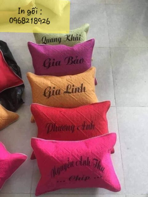 Gối bông in hình, in chữ theo yêu cầu