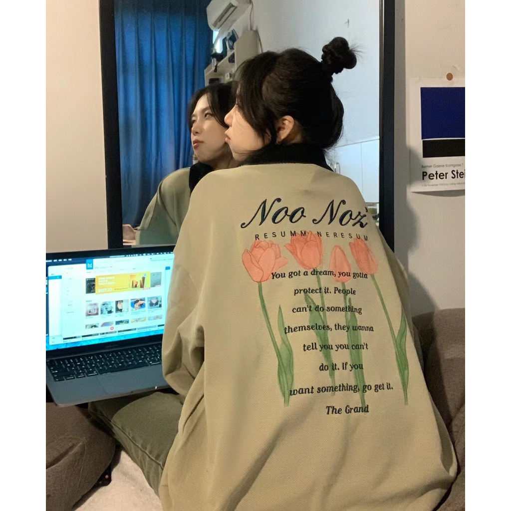 Áo Thun polo Dài Tay Form Rộng Phong Cách Hàn Quốc Dành Cho Nữ